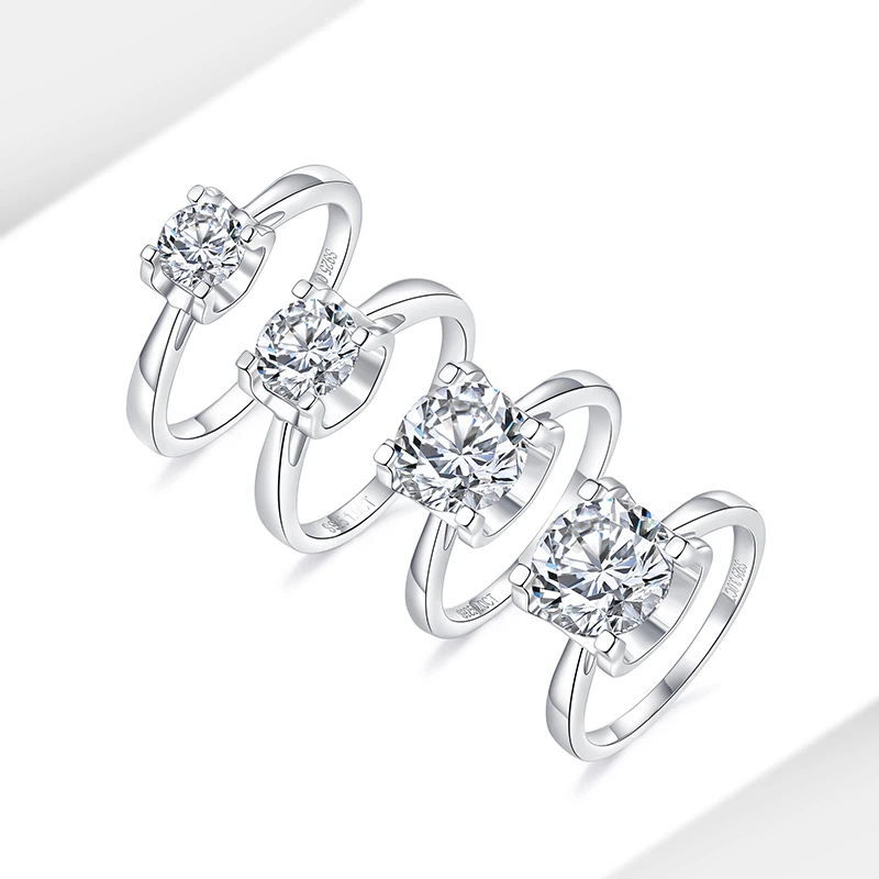925 Sterling hopea moissaniitirengas